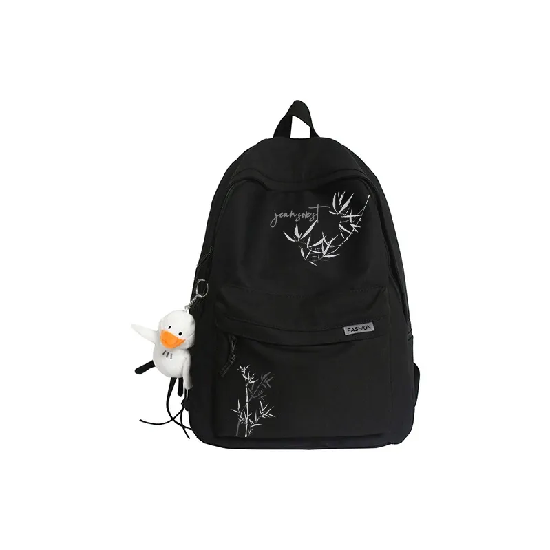 JEANSWEST Nylon Backpack Unisex Black/White-3