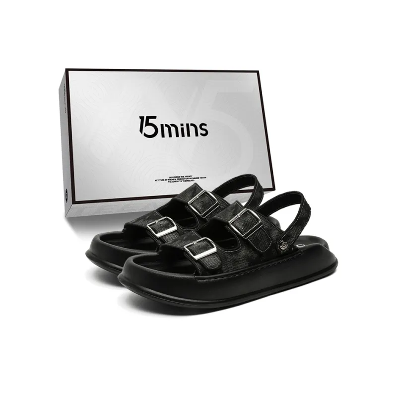 15 MINS Beach Sandals Men Blue-3