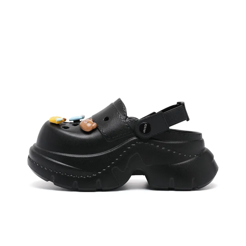 JOSINY Summer Trendy Fashion, Cute DIY Slip on, Outdoor Beach Shoes Clogs Women's Black-0