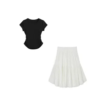 DOSOHEB Two Piece Skirt Sets Women's