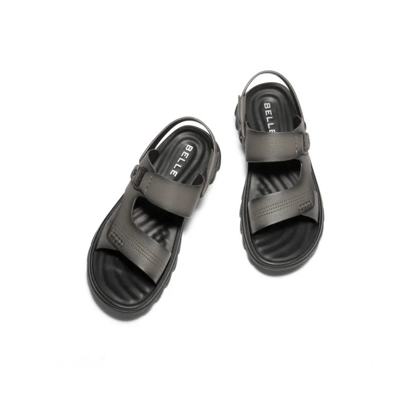 BELLE Beach Sandals Men Black, Gray-6
