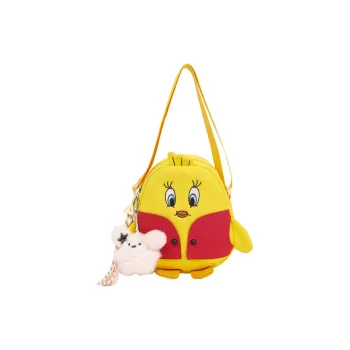 Yalu Nylon Shoulder Bag Unisex Black/White/Yellow