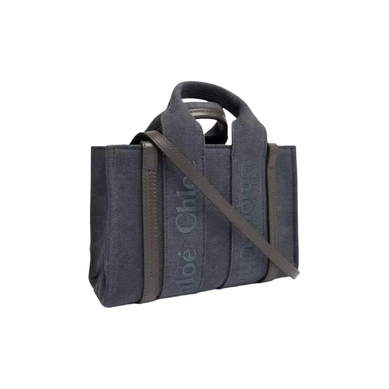Chloe Linen With Canvas Handbag Women's Denim-1