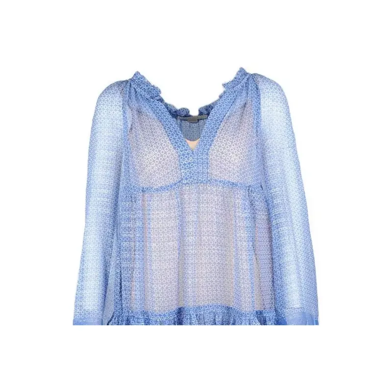 Stella McCartney Long Sleeved Dresses Women's Blue-3