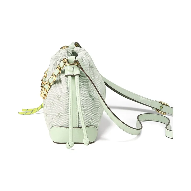 MashaLanti PVC With Synthetic Leather Shoulder Bag Women's Wuzhi Green/Apricot-2