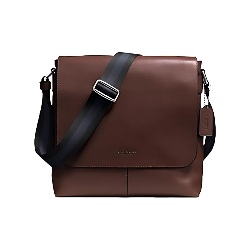 COACH Charles Cow Leather Briefcase, Crossbody Bag, Shoulder Bag Large Size Men's Dark Brown-0