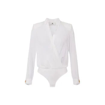 Elisabetta Franchi Cufflink Bodysuit Style Blouse