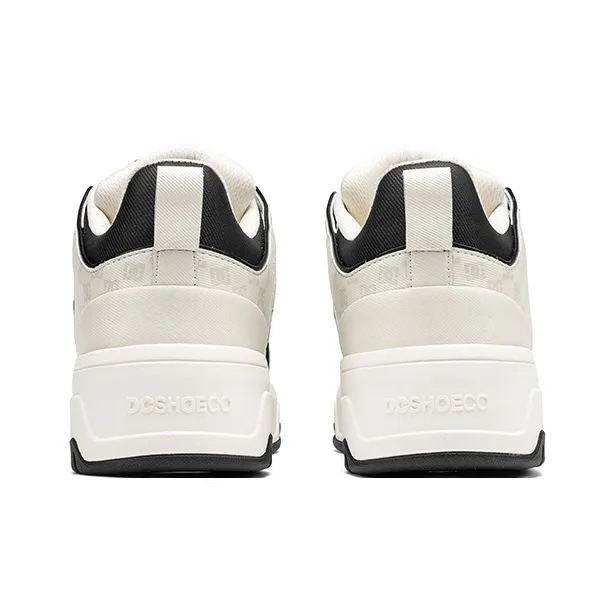 DC Shoes CAMPUS CAS Anti Slip Wear Resistant Low Top Brother's Skateboard Shoes Women's Monogram White Gray-3