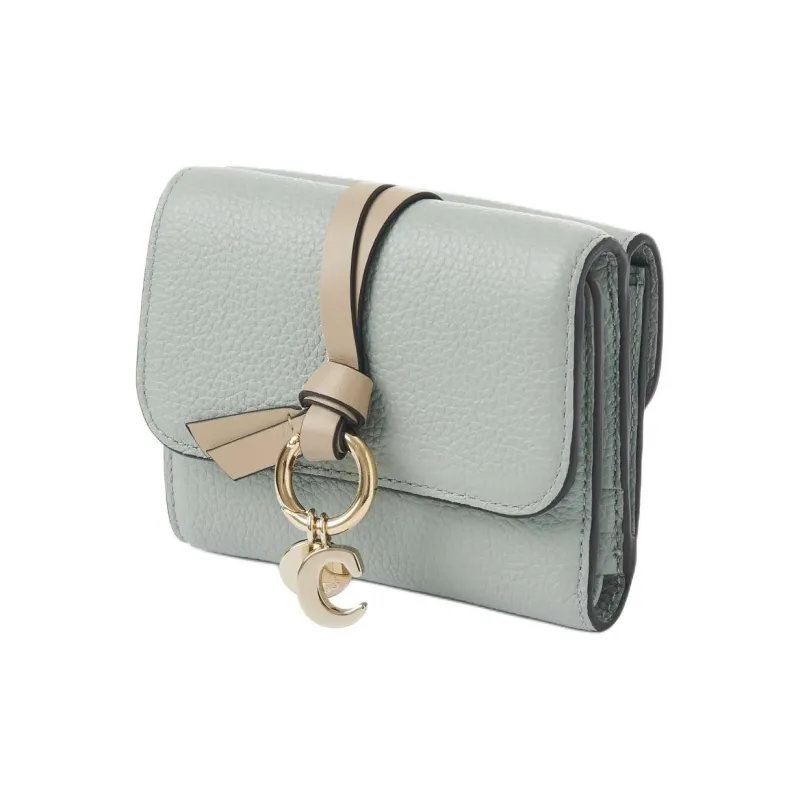 Chloe Alphabet Calfskin Wallet Women's Blue & Pink-1
