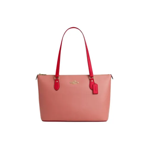 COACH Gallery Recycled Leather Tote Bag, Shopping Bag, Shoulder Bag Tubas Women's Bright Red