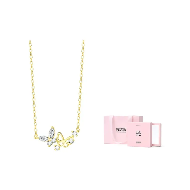 Peach Blossom Radiance S925 Silver Necklaces Women's-9