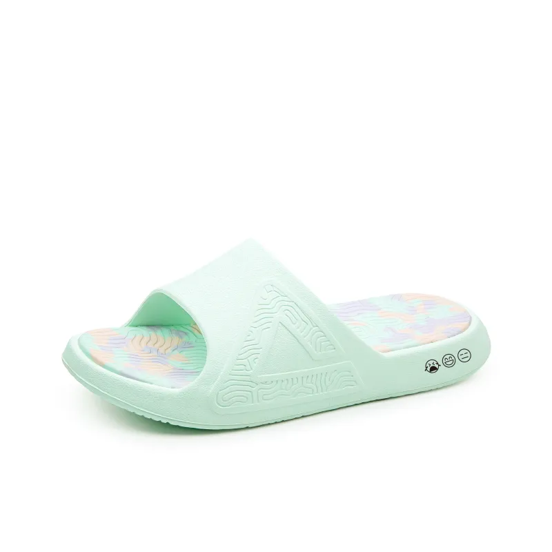PEAK Tai Ji1.0 Quiet Slip Resistant Cushioning Slide Slippers Women's Gouache Green-1