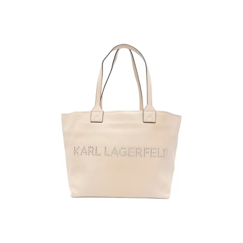 KARL LAGERFELD Calfskin Tote Bag, Shopping Bag, Shoulder Bag Medium Size Women's Sandy Beige