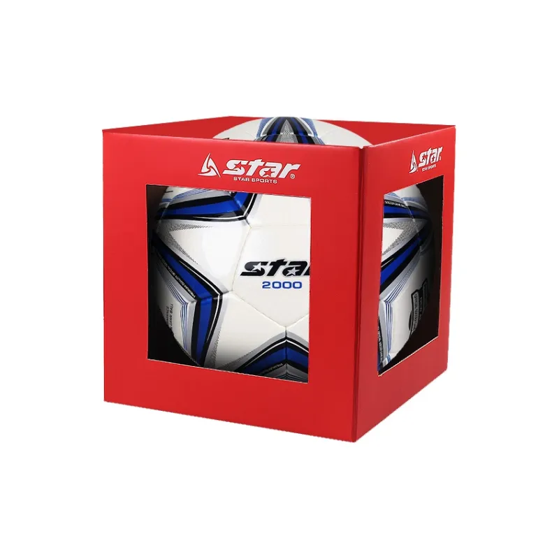 Star Size 4 Ball Soccer PU Hand Stitched Soccer Ball Unisex Blue White-6