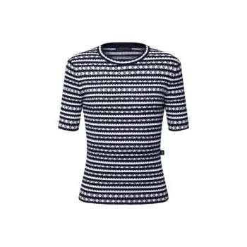 LOUIS VUITTON Scallop Stripe Knit Top