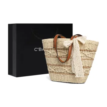 C°BANNER Fabric Tote Bag, Shoulder Bag Medium Size Women's Ecru/Khaki