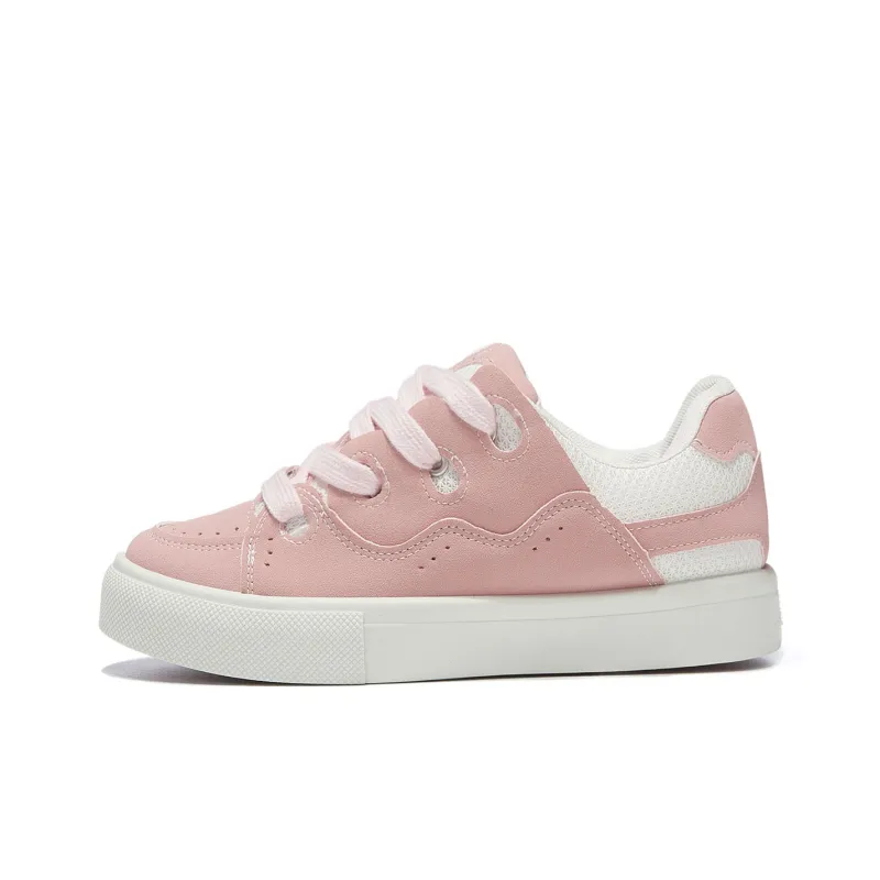 Komanic Niche Versatile Puffy Shoes Non slip Lightweight Low Top Casual Skateboard Shoes Women's-46