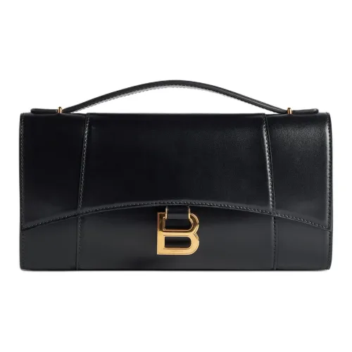 Balenciaga Hourglass Calfskin One Shoulder Handbag Regular Women's Black