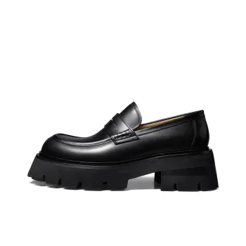 THOM WILLS British Style Casual Versatile Slip on Loafers Men's Black