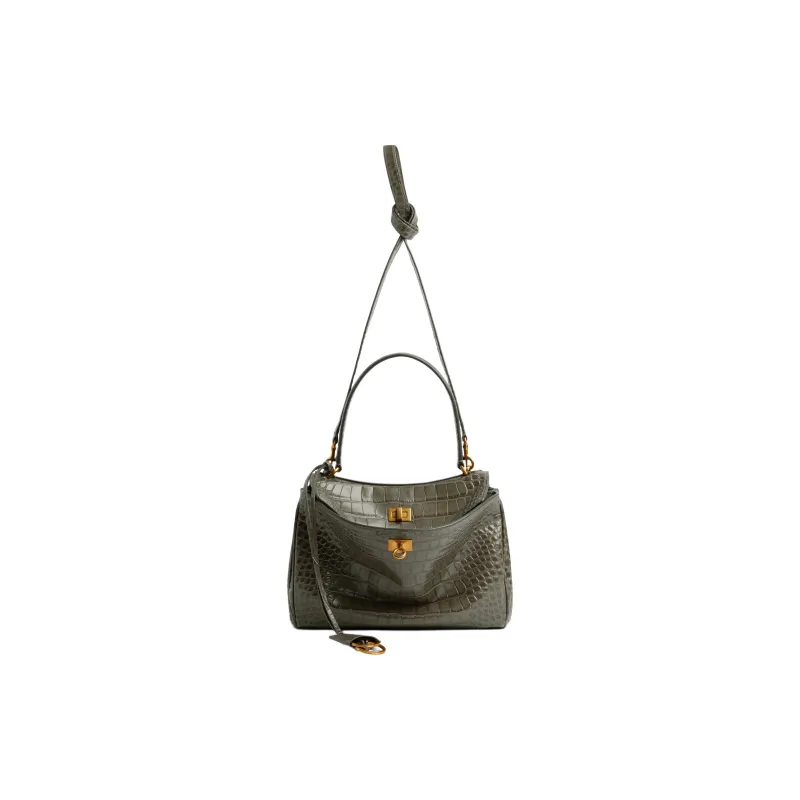 Balenciaga Rodeo Cow Leather Shoulder Bag, Crossbody Bag, Handbag Trumpets Women's Army Green-1