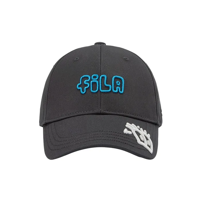 FILA FUSION x MR.DOODLE Cotton Baseball Caps Unisex Iron Ore Gray-1