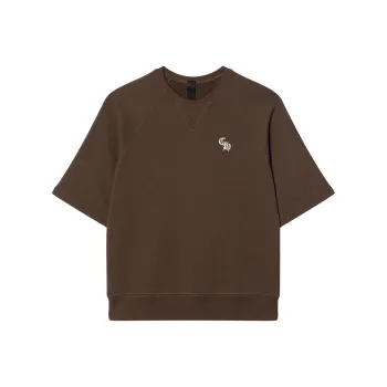 Chrome Hearts Solid Color Logo Embroidered Crew Neck Short Sleeved Shirt T Shirt Men's Umber