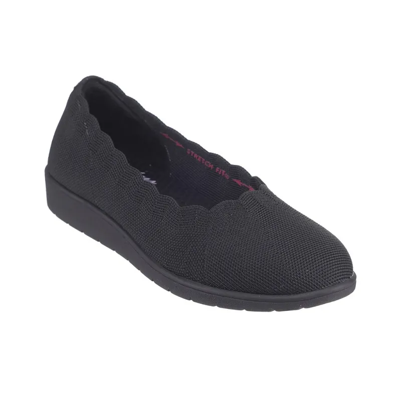 Skechers CLEO FLEX WEDGE Low Top Casual Shoes Women's Black-2