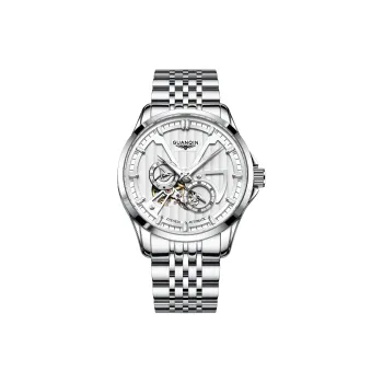 GUANQIN Super Player Collection Automatic Mechanical Movement Stainless Steel Watchband Watch Men's Watches Black Dial