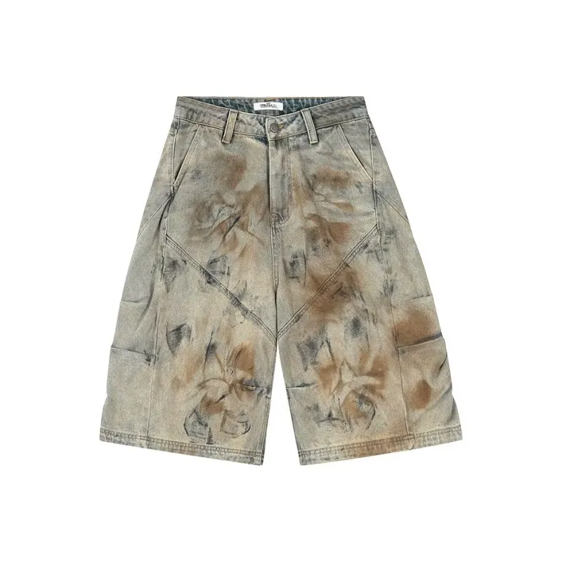 YEARNED Denim Shorts Women's Yellow Mud-0
