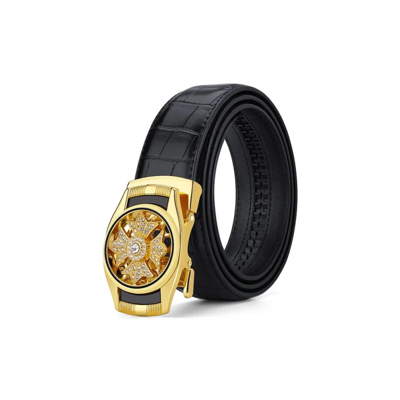 YUZHAOLIN Cow Split Leather Belts Men's Width 3.5CM-2