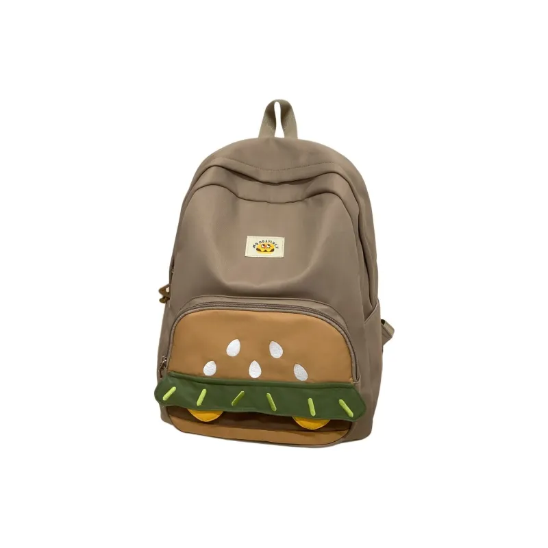 Parker Bear Nylon Backpack Unisex White/Yellow/Khaki/Coffee-19