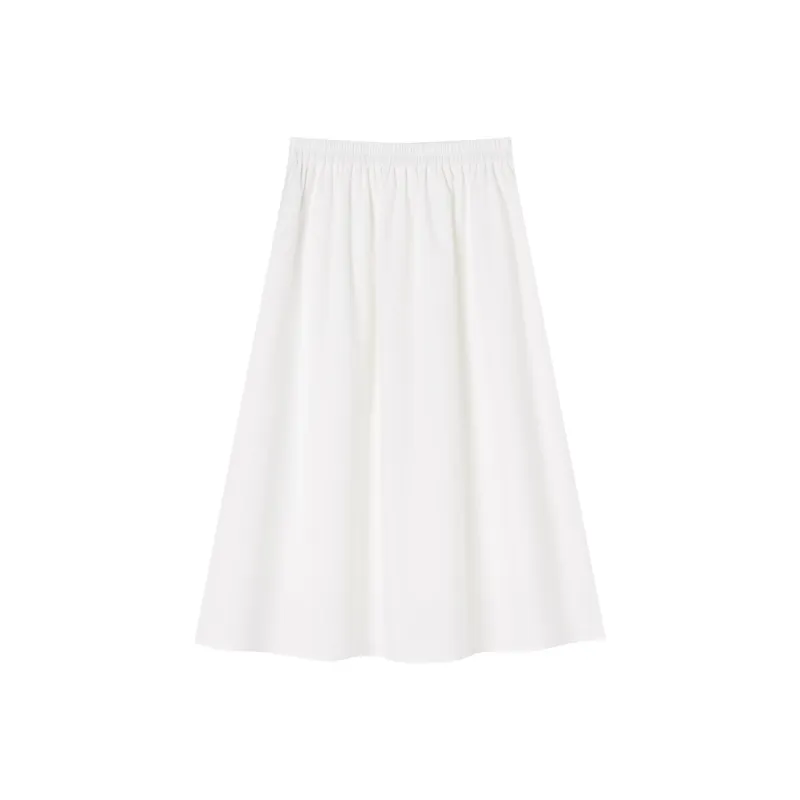 XIANGYING Casual Long Skirt Women's White-1