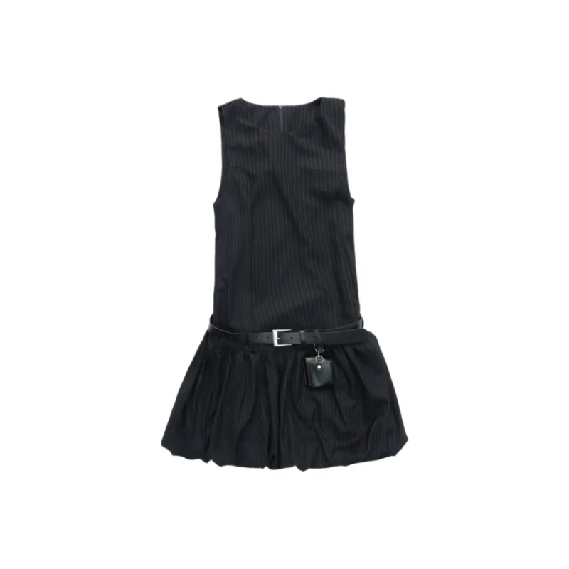 ZXZA Sleeveless Dresses Women's Navy Blue-0