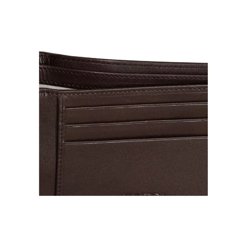 NAUTICA Leather Passport Clip Wallet Men's Brown-2