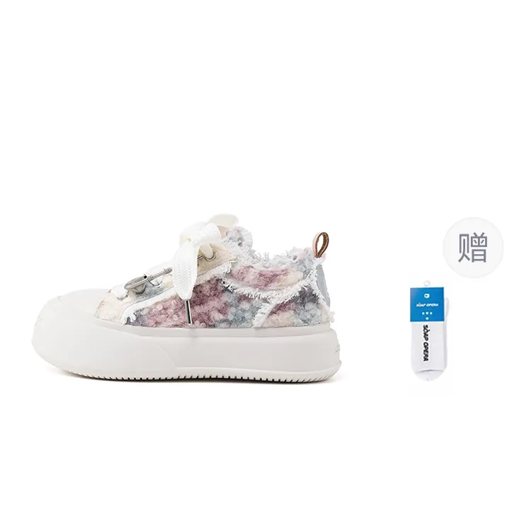 SOAP OPERA Basic Collection Coverage Slip Resistant And Abrasion Resistant Low Top Skateboard Shoes Unisex White-0