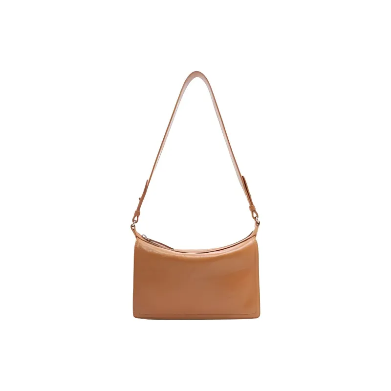 BAMPO Cow Head Leather Crossbody Bag Shoulder Bag Small Size Women's Caramel-0
