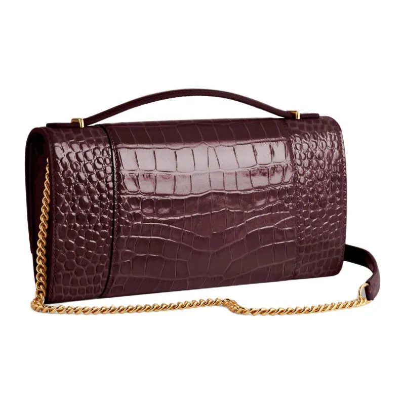 Balenciaga Hourglass Cow Leather Handheld One Shoulder Handbag Women's Dark Burgundy-3