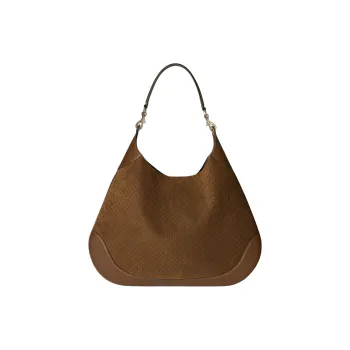 GUCCI Suede Shoulder Bag Tubas Women's Brown