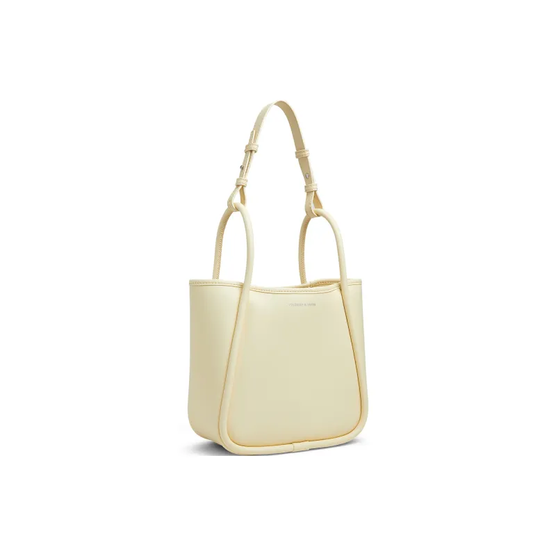 CHARLES&KEITH PU Shoulder Bag Medium Size Women's Chocolate/Taupe/Butter Yellow Cream Yellow-9
