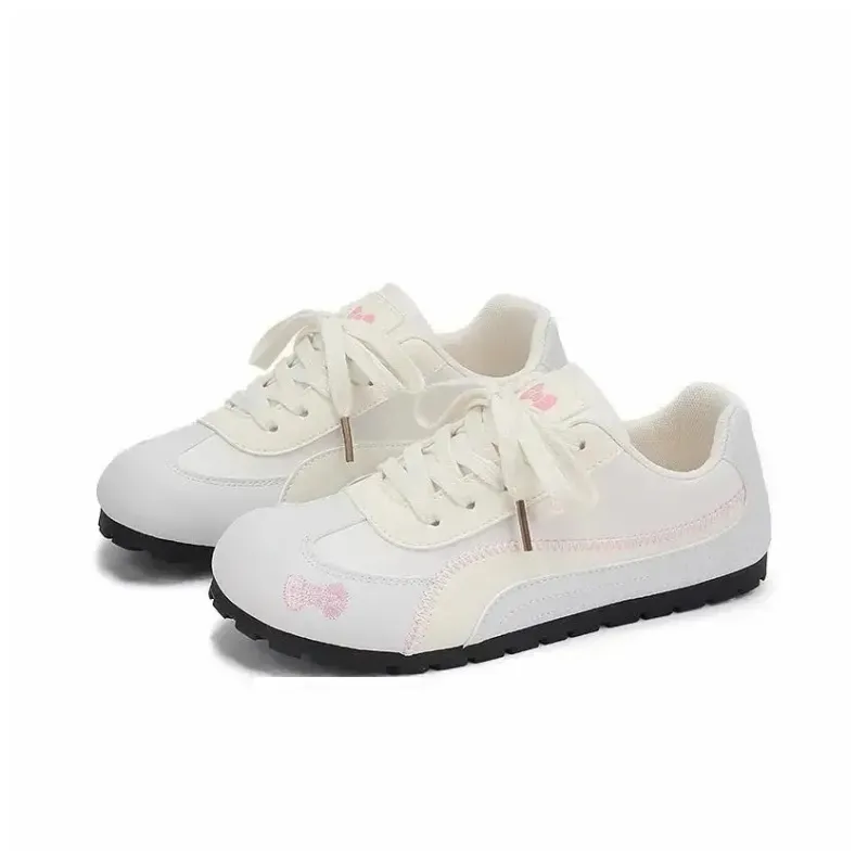 Boldi Kuki Slip Resistant Low Top Skateboard Shoes Women's White Pink-4