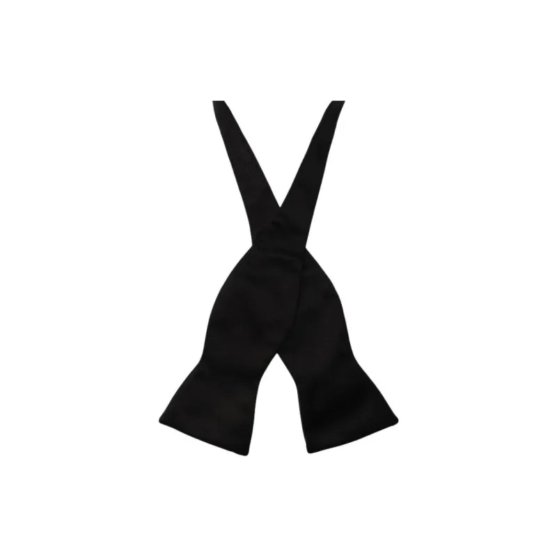 AMANI Silk Bow Tie Unisex Black-2