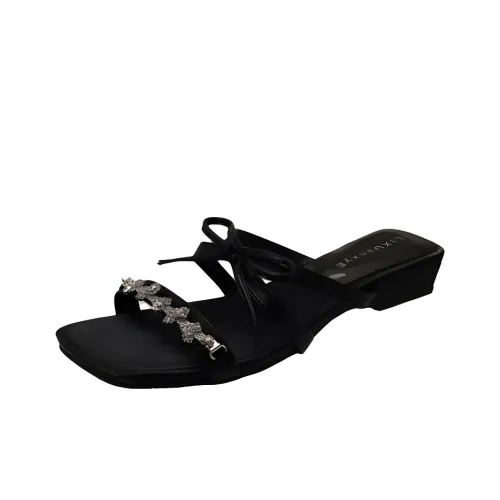 LXVB Slide Slippers Women's Black/Pink/Silver