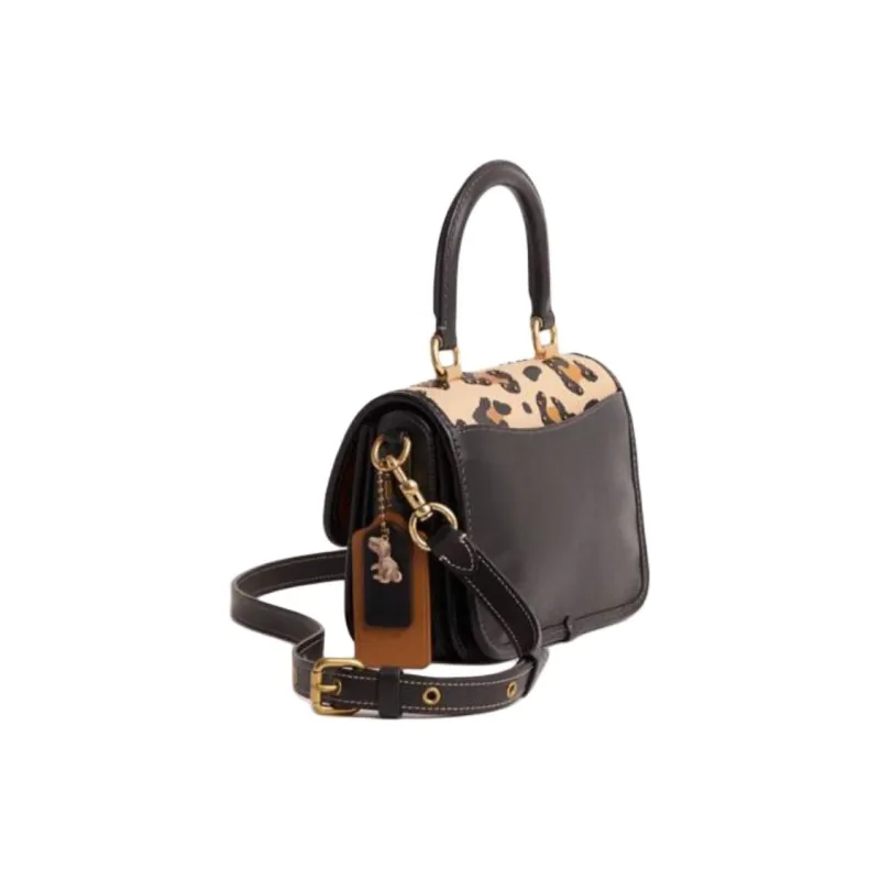 COACH Rogue Calfskin One Shoulder Handbag Trumpets Women's Black & Brown & Multicolor-1