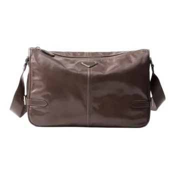 PRADA Calfskin Shoulder Bag Men's Cork Beige