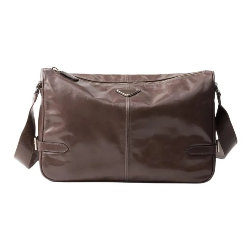 PRADA Calfskin Shoulder Bag Men's Cork Beige-0