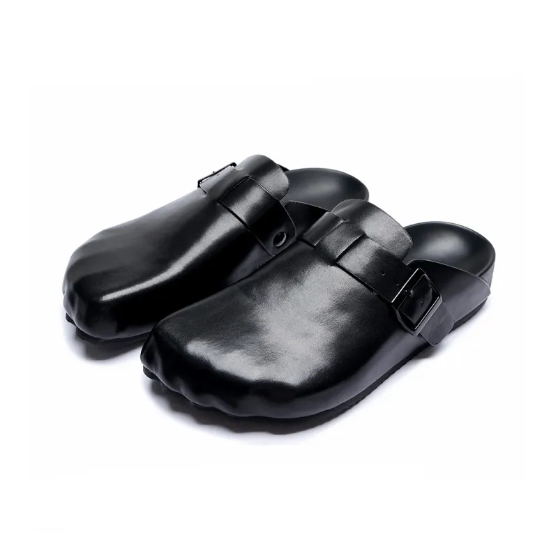 HD Abrasion Resistant Slip Resistant Closed Toe Slippers Unisex Black-2