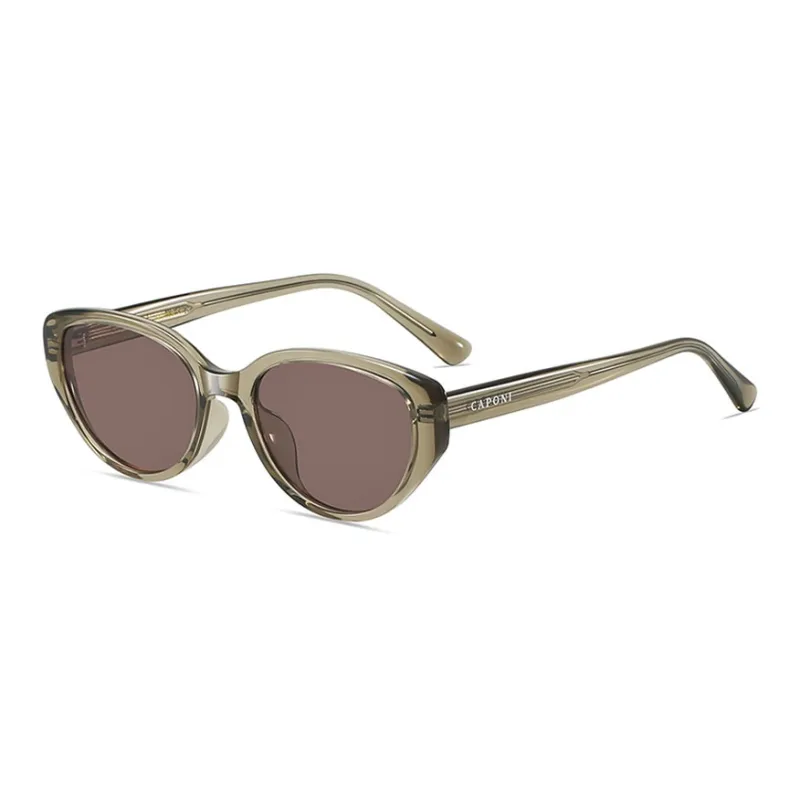 CAPONI TR/Memory Plastic Square Sunglasses Unisex Tea Brown-7