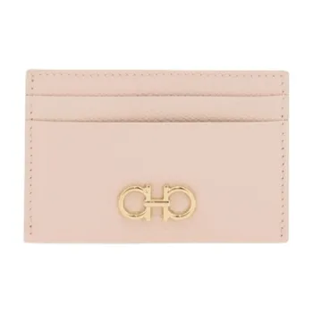 FERRAGAMO GANCINI Calfskin Card Holder Women's Ballet Pink