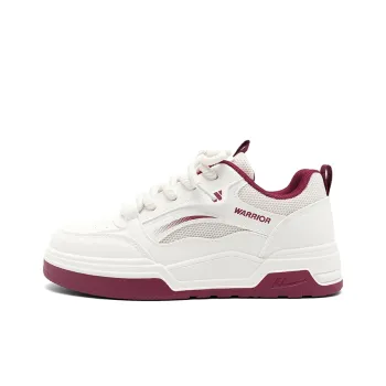 Warrior Abrasion Resistant Breathable Low Top Skateboard Shoes Women's Beige Burgundy