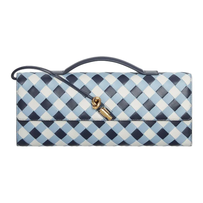 Bottega Veneta Lambskin Handbag Women's Abyss & Ice & White-0